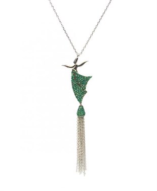 Yeşil Semazen Gümüş Kolye