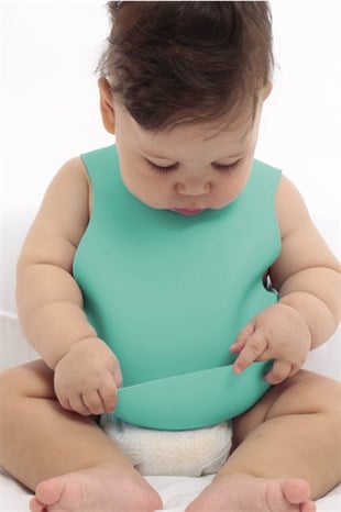 Yeşil Silikon Mama Önlüğü