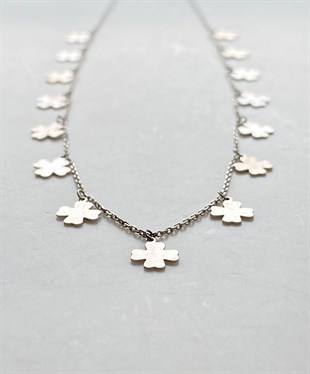 Yonca Gümüş Kolye