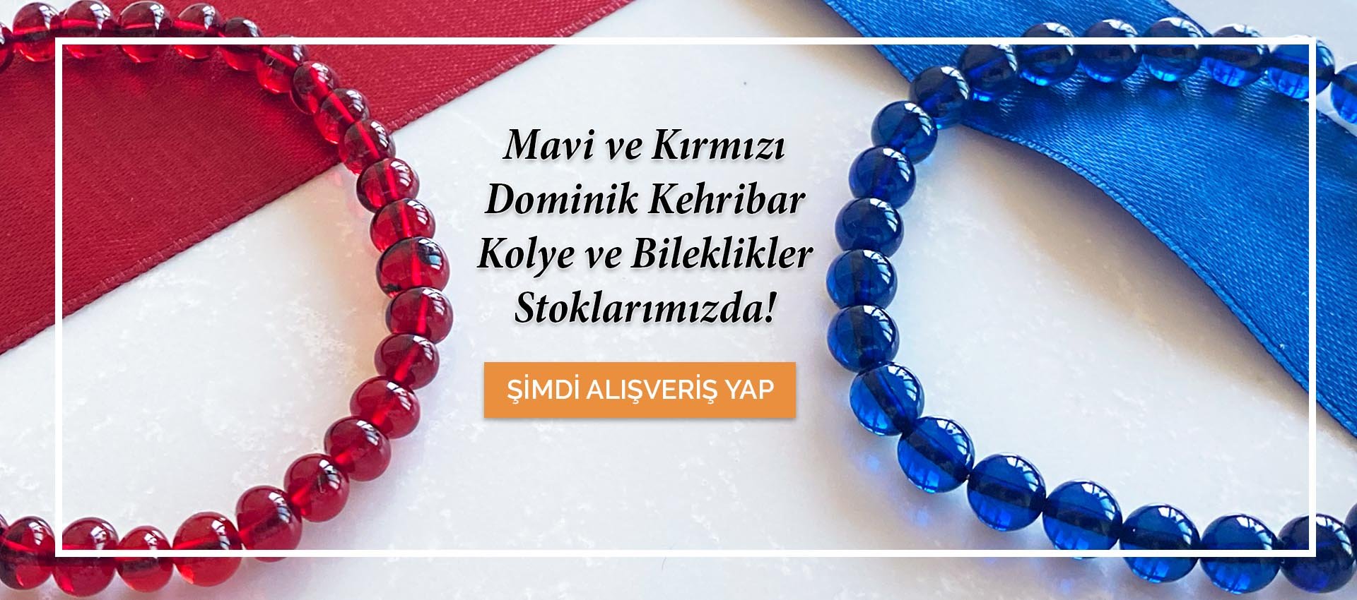 Mavi Kehribar Kolye
