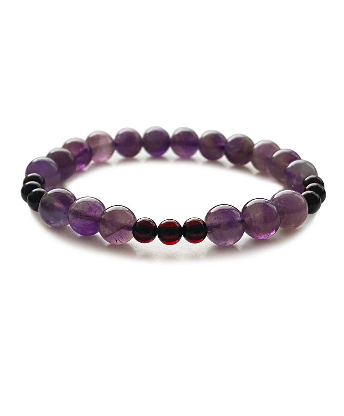 Ametist Taşlı Vişne Rengi Kehribar Bileklik