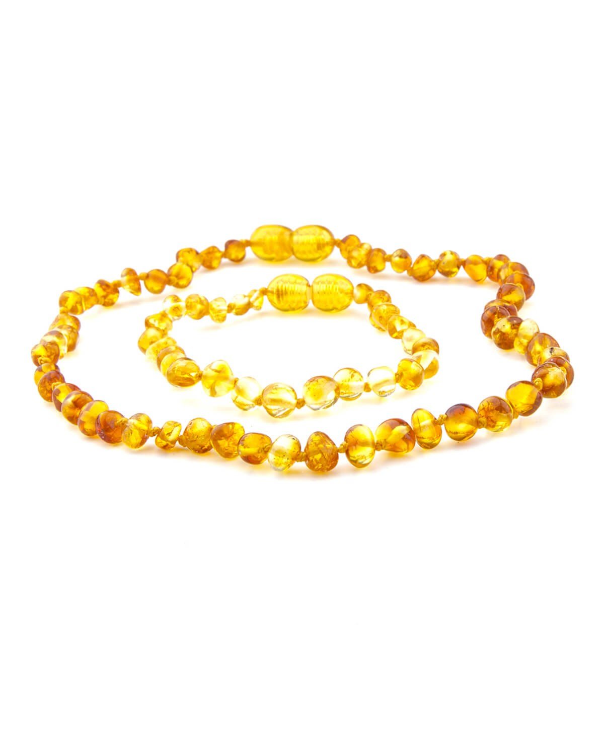 Bal Rengi Kehribar Kolye ve Kehribar Bileklik Seti