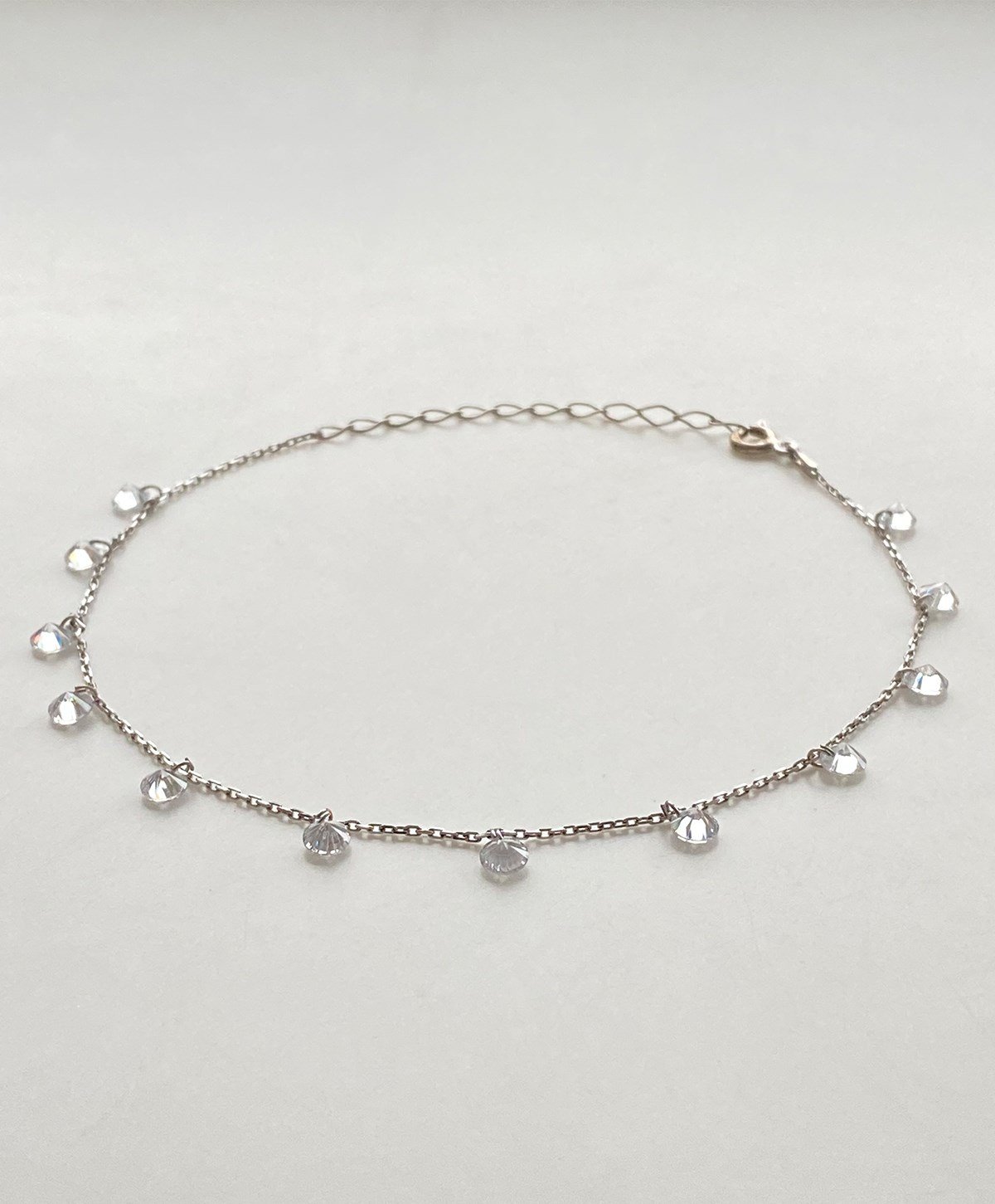 Beyaz Taşlı Gümüş Halhal