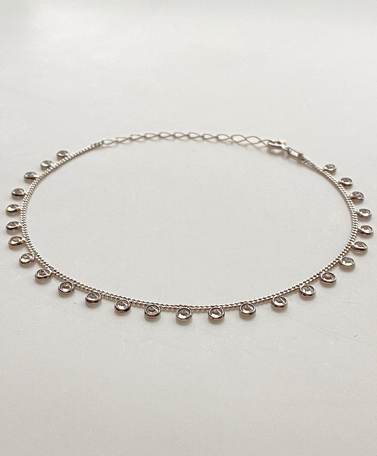 Beyaz Taşlı Gurmet Gümüş Halhal