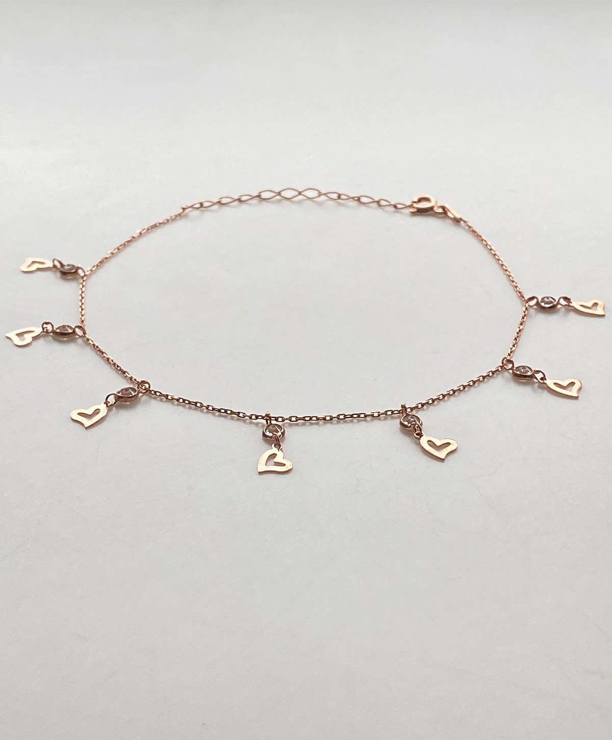 Gurmet Taşlı Kalp Gümüş Halhal