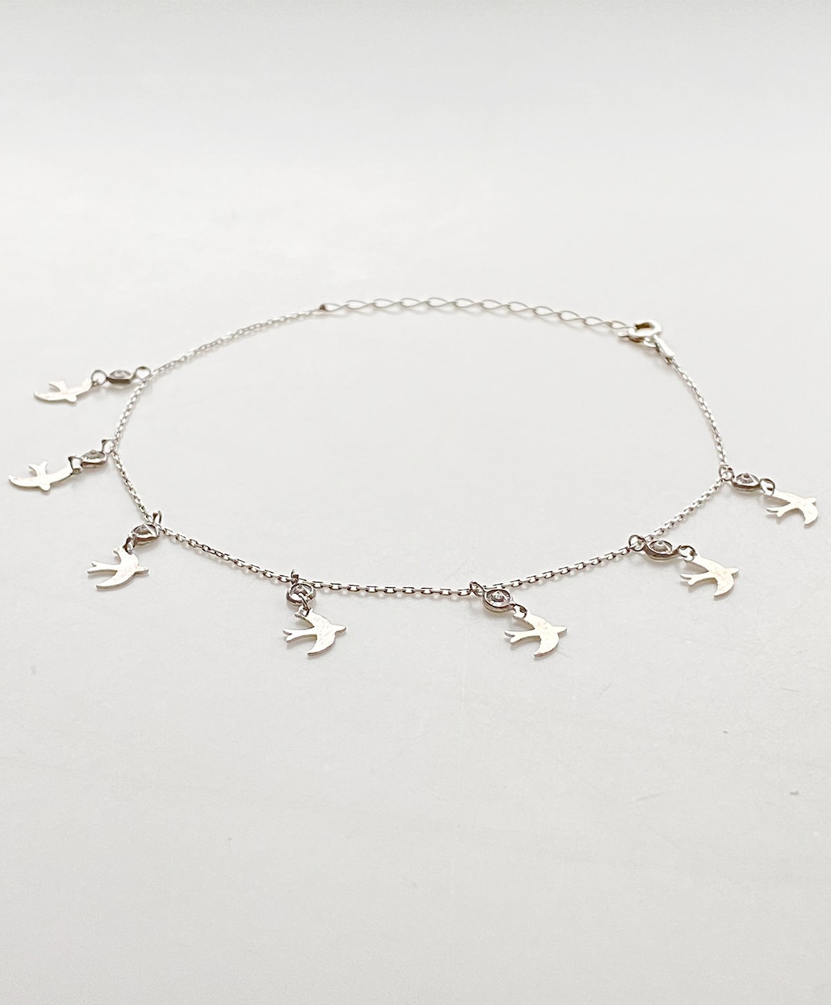 Gurmet Taşlı Kırlangıç Gümüş Halhal