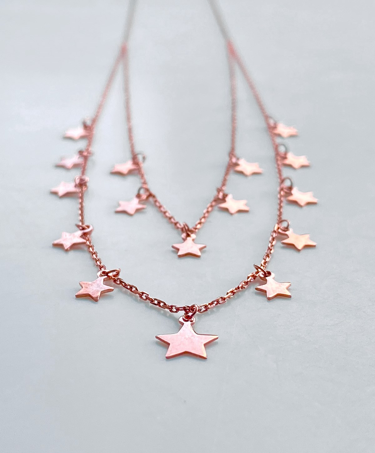 İkili Yıldızlı Gümüş Kolye