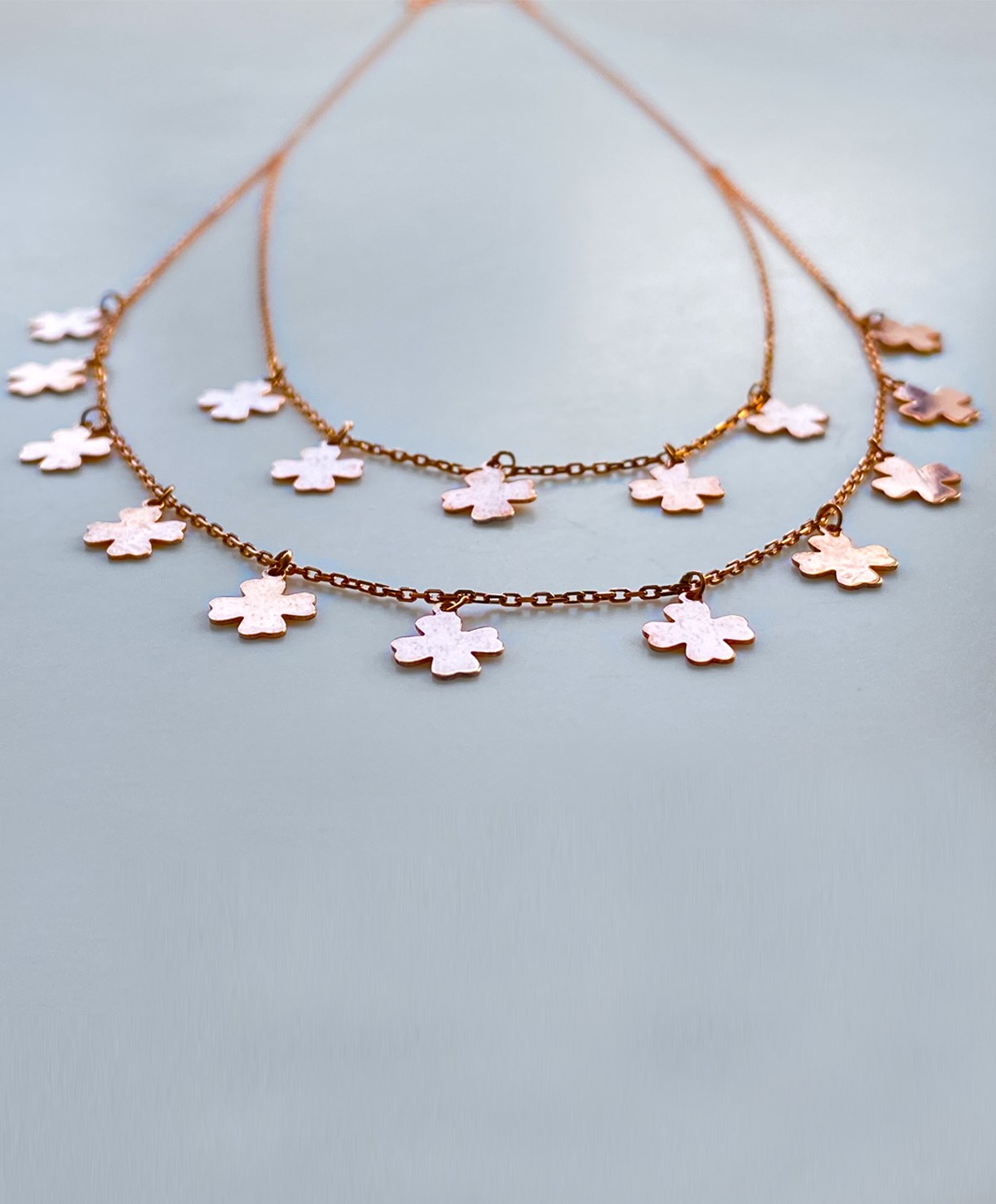 İkili Yonca Gümüş Kolye