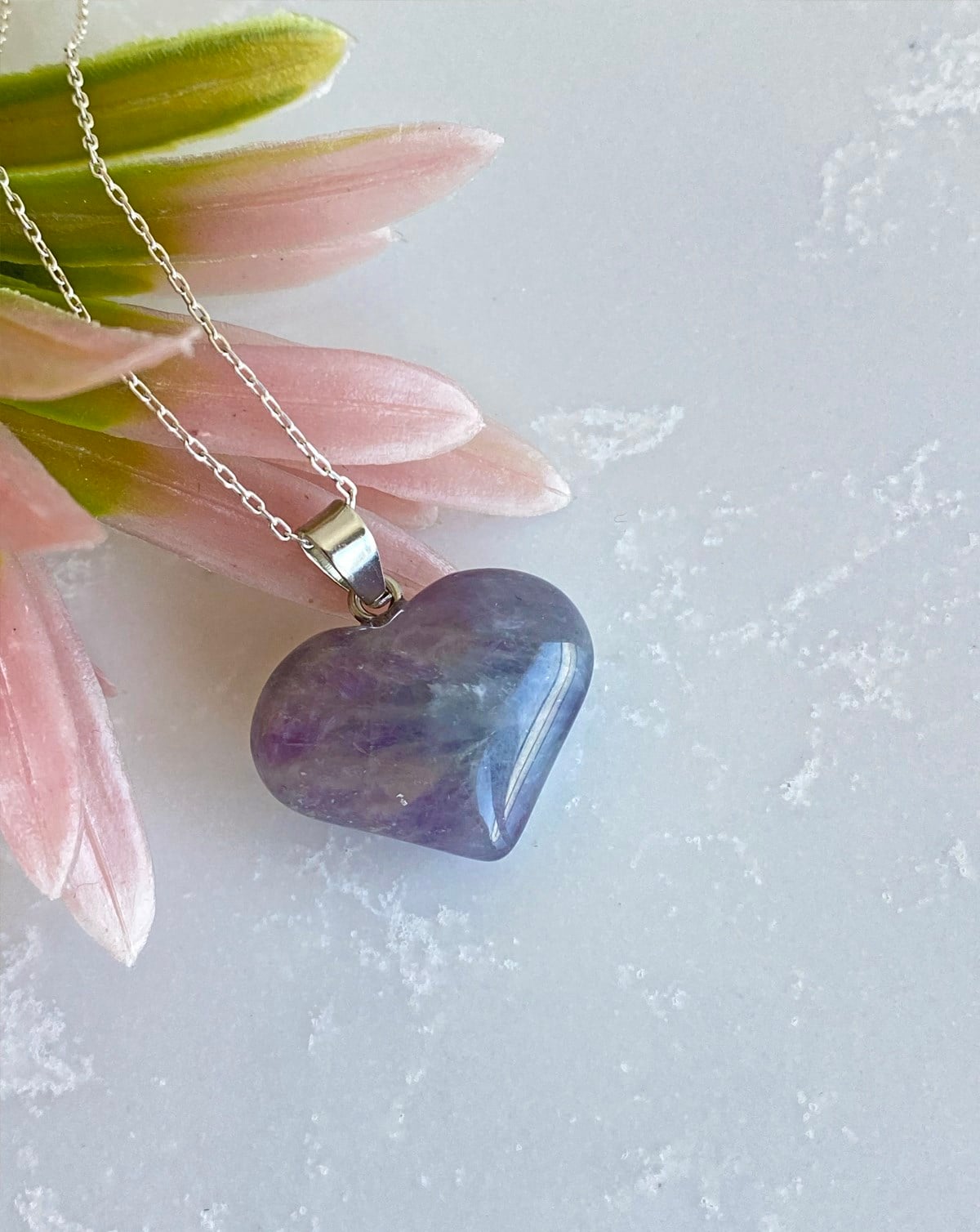 Kalp Ametist Kolye