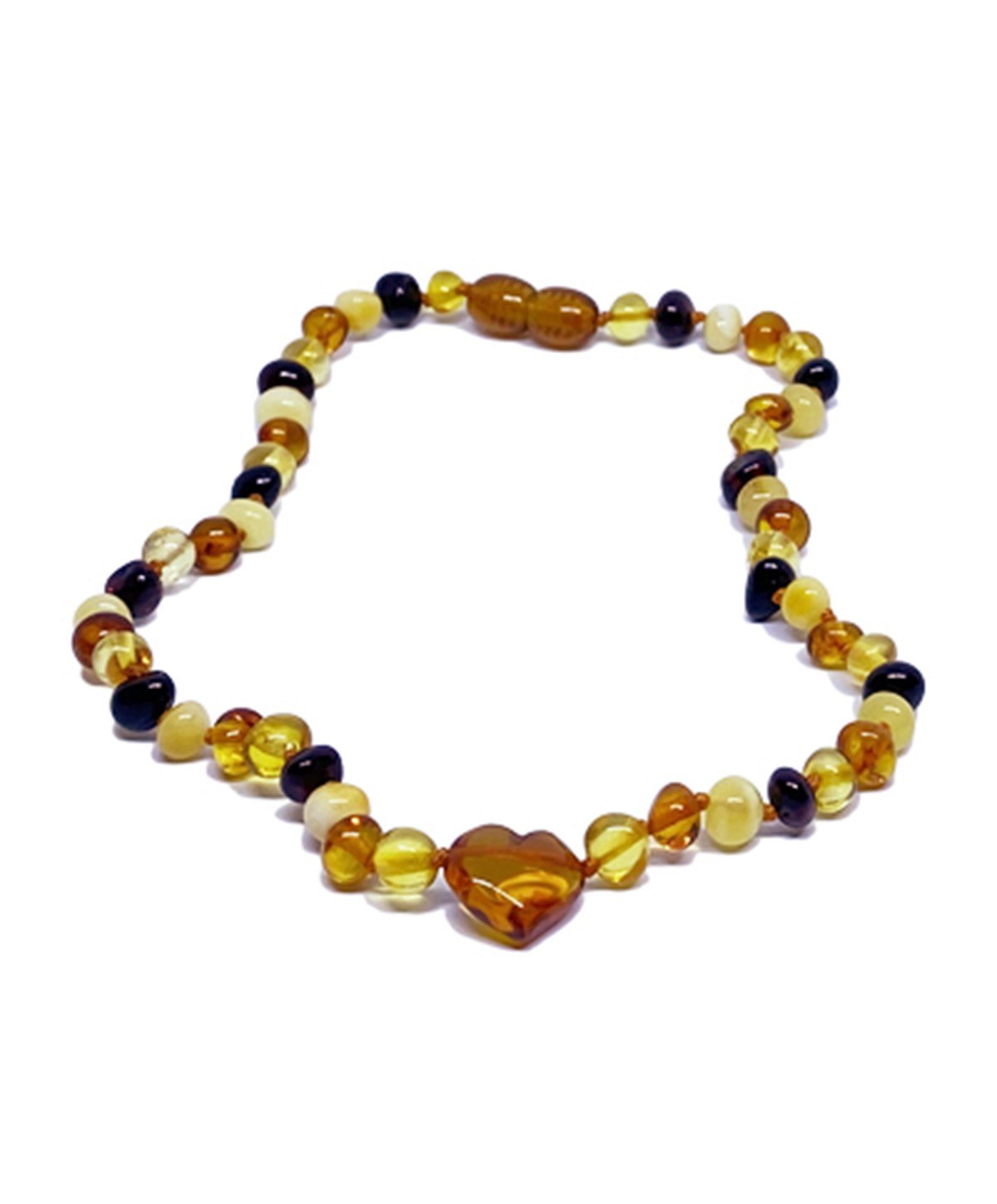 Kalpli Çok Renkli Kehribar Kolye