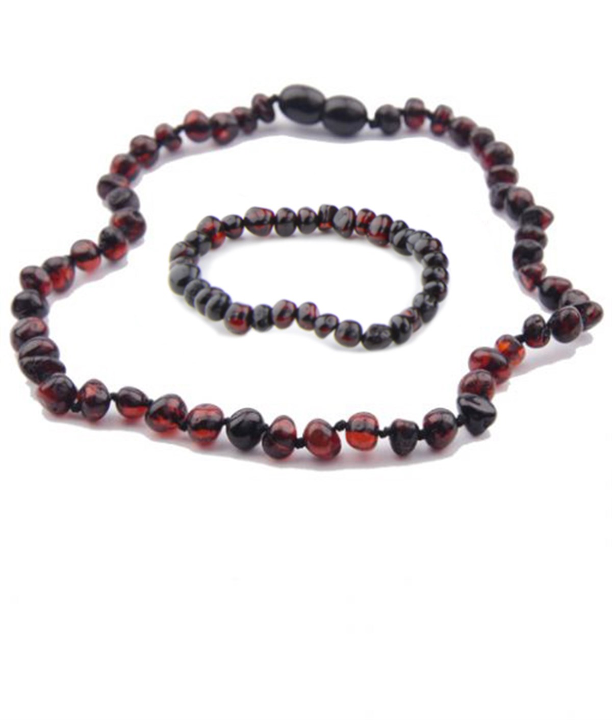 Kehribar Vişne Anne Kolyesi ve Bileklik Seti