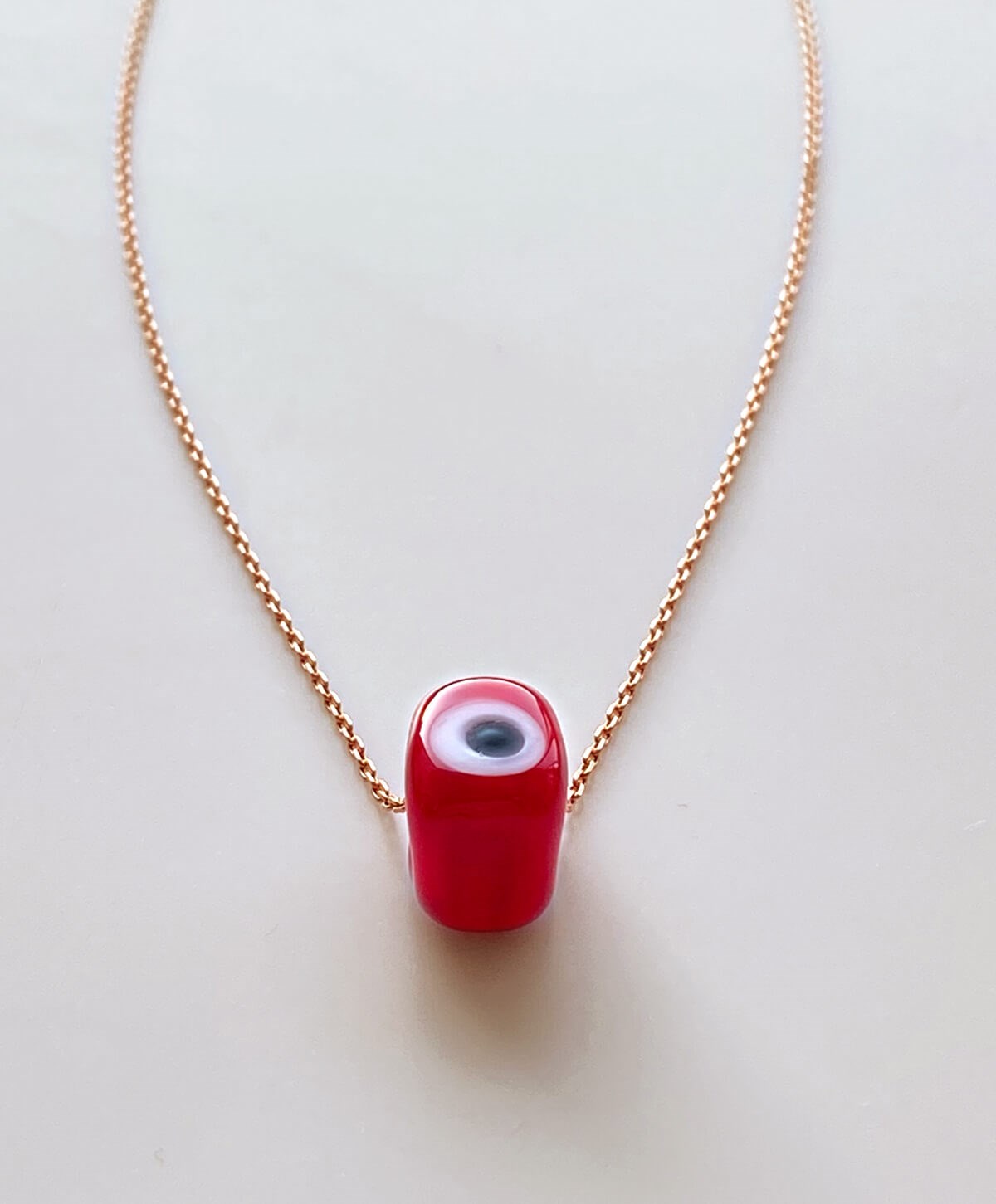 Kırmızı Bodrum Boncuğu Gümüş Kolye