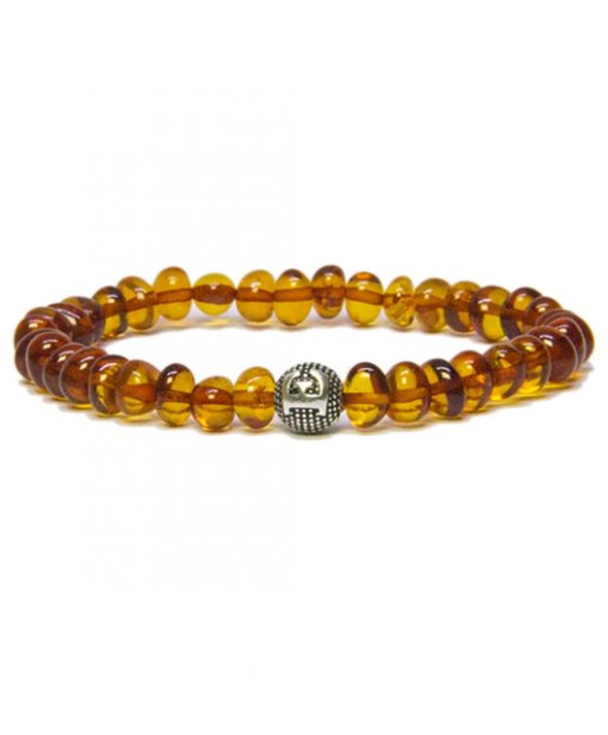 Kişiye Özel Harfli Karamel Rengi Anne Kehribar Bileklik