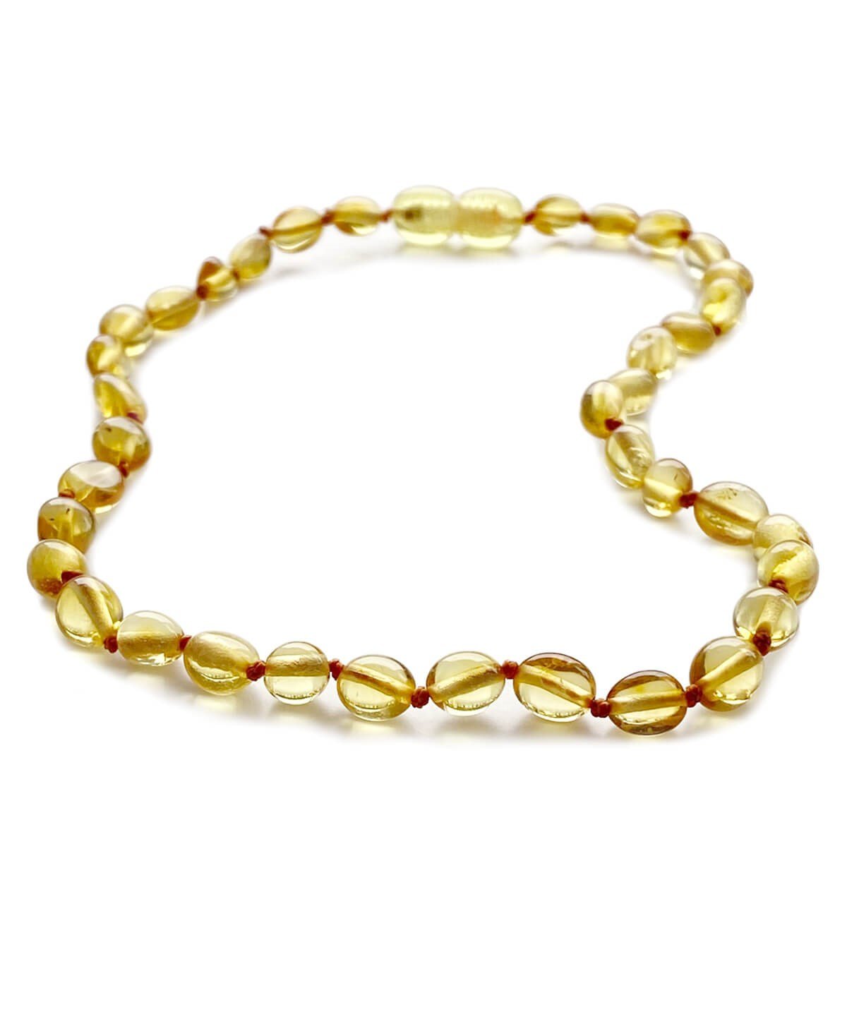 Limon Rengi Yassı Kehribar Kolye