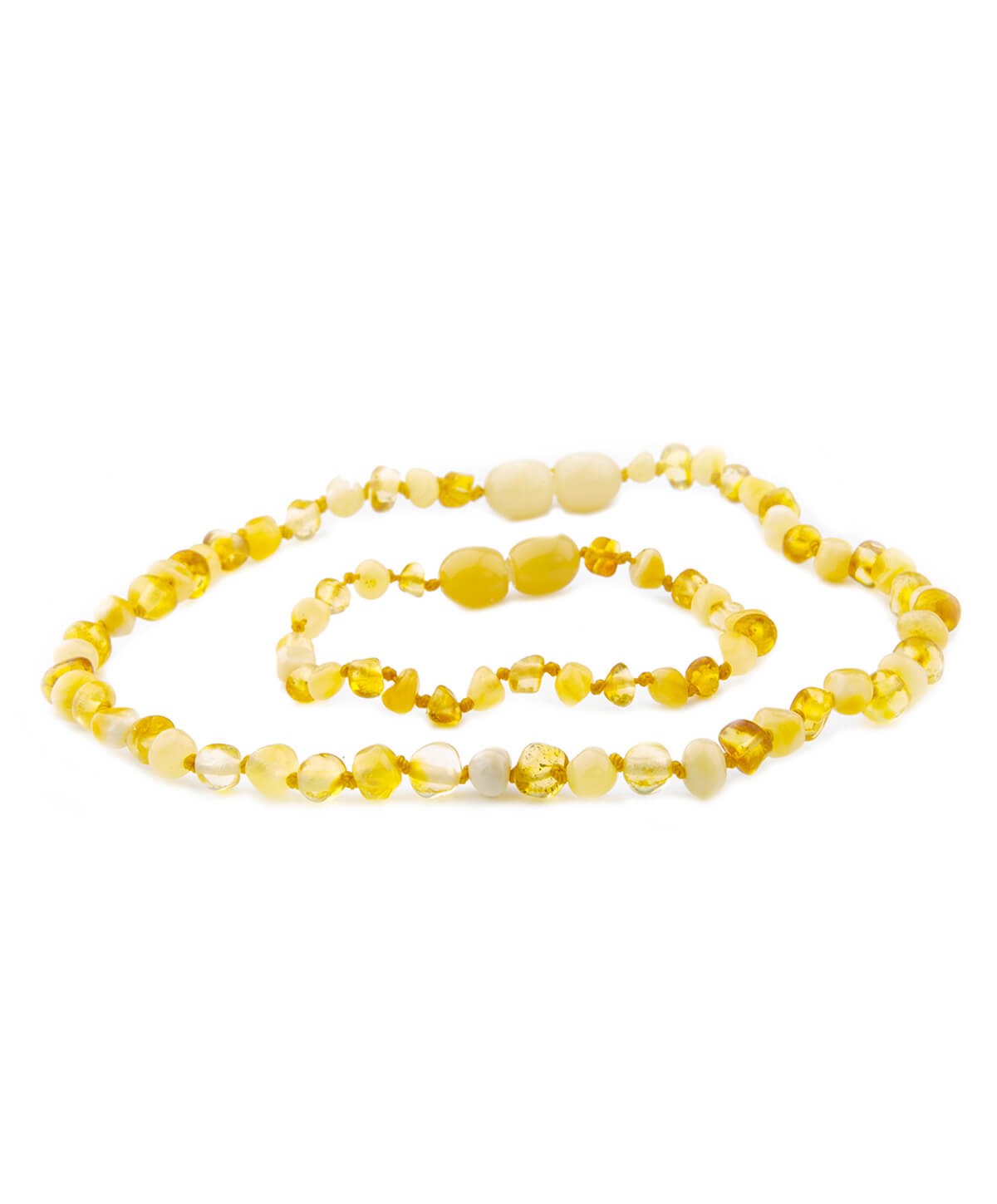 Milky Limon Kehribar Kolye ve Kehribar Bileklik Seti