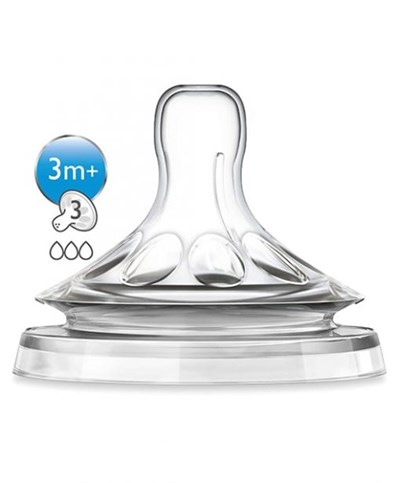 Philips Avent Natural Biberon Emziği, 3 delik, 3m+ 2'li