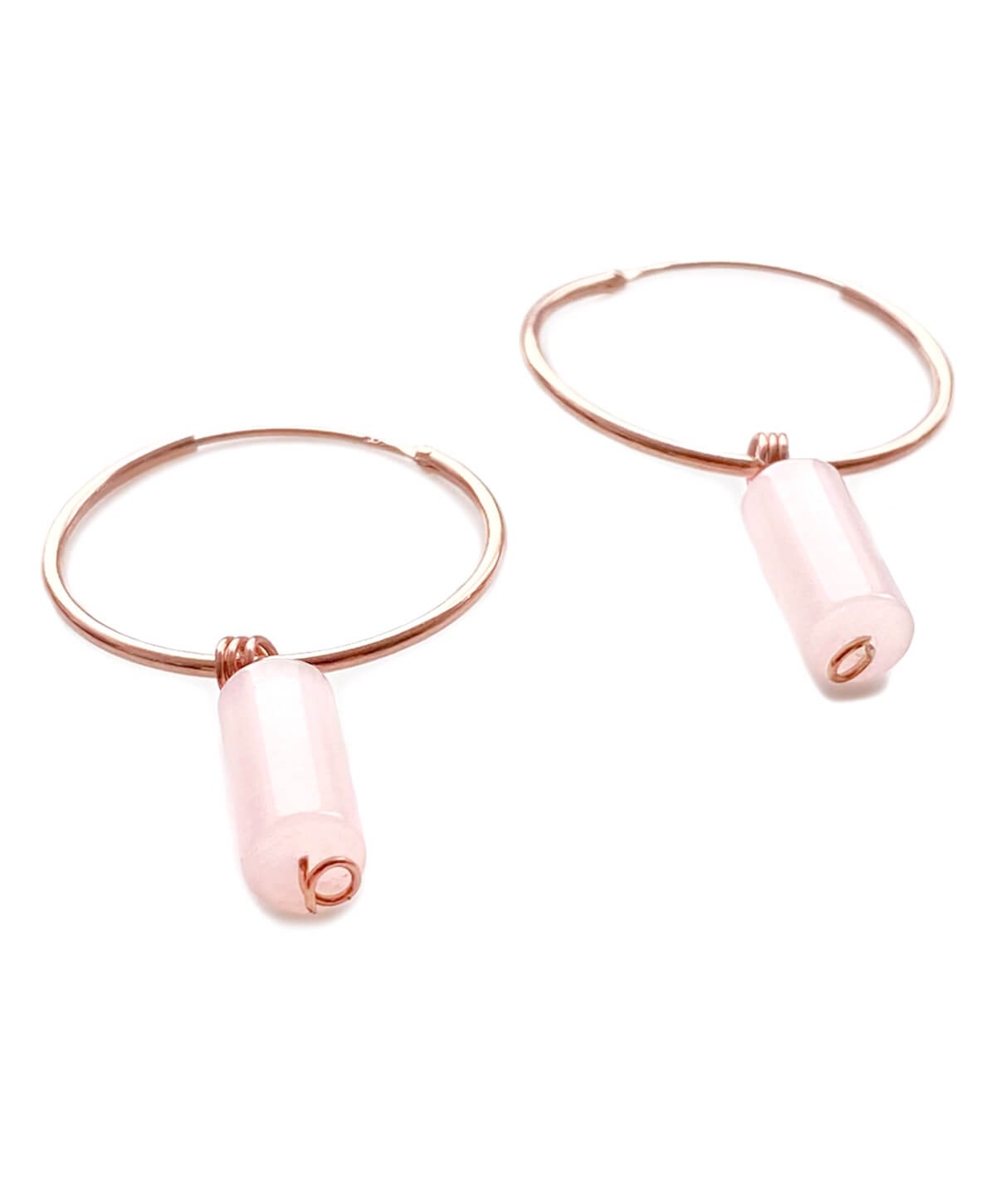 Quartz Taşlı Halka Gümüş Küpe