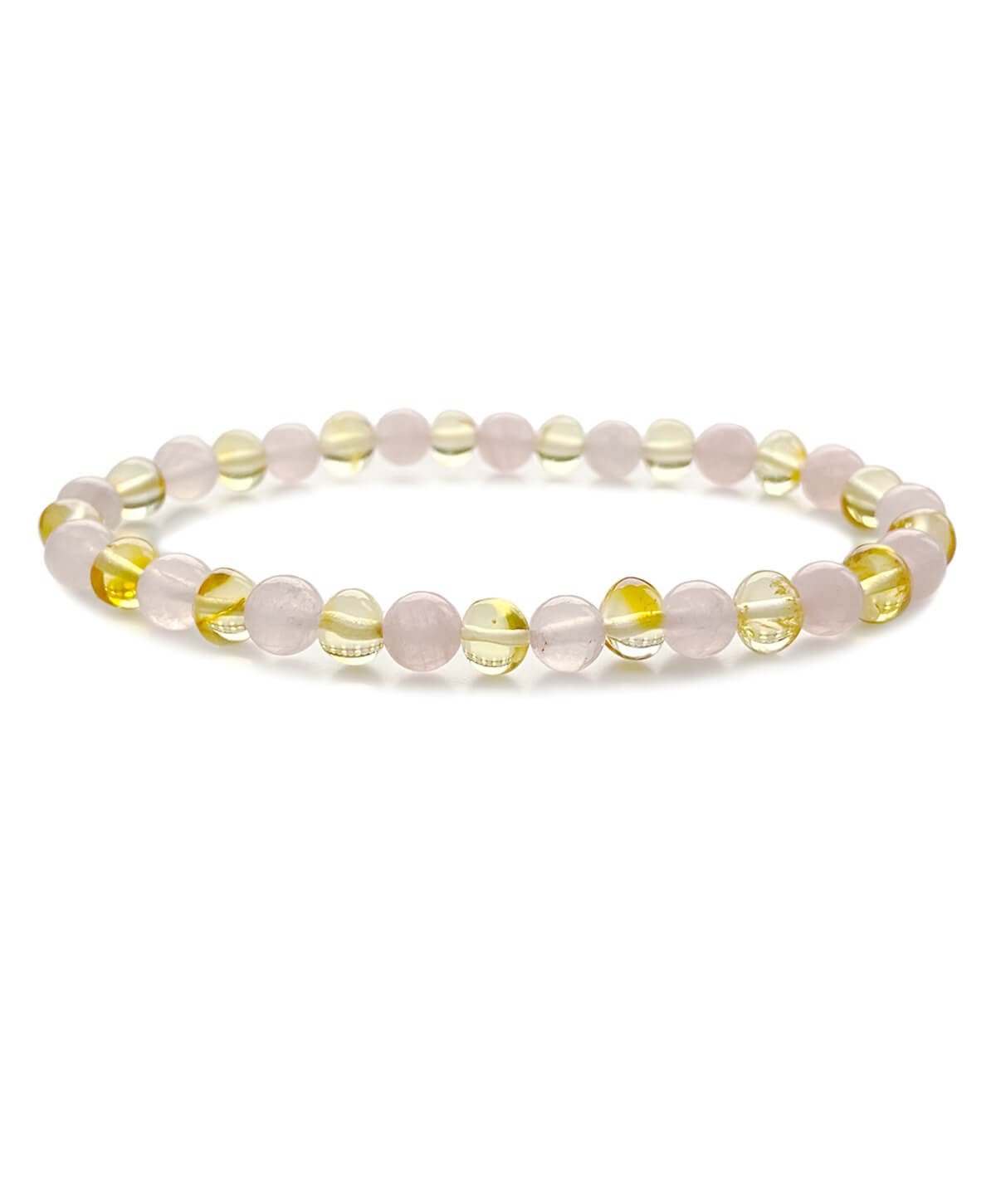 Quartz Taşlı Limon Rengi Anne Kehribar Bileklik