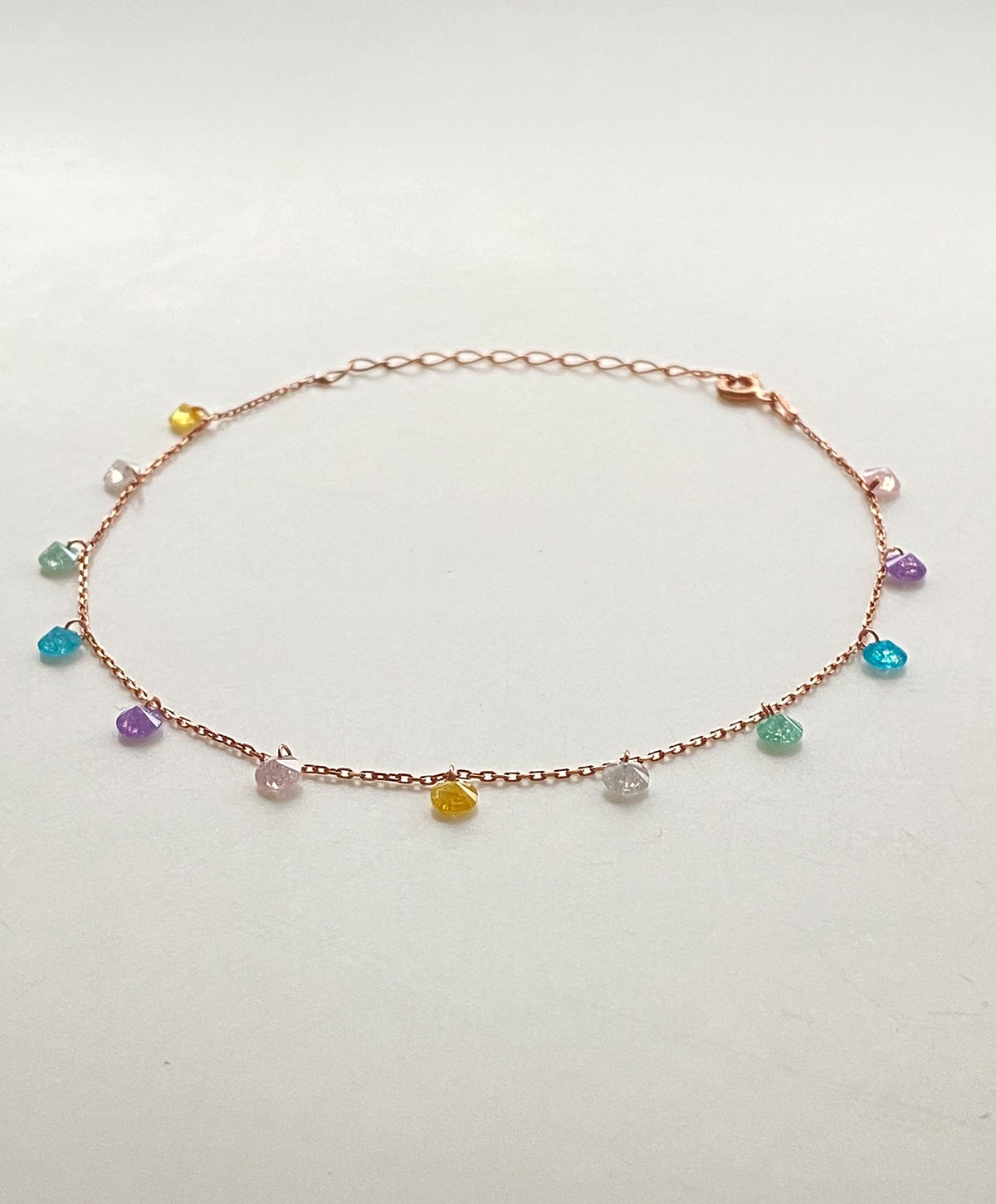 Renkli Taşlı Gümüş Halhal