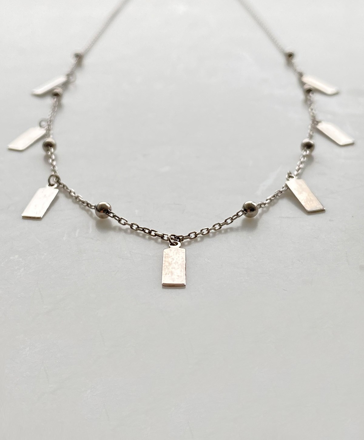 Top Detaylı Baget Gümüş Kolye