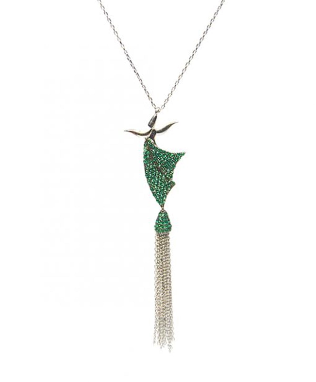 Yeşil Semazen Gümüş Kolye