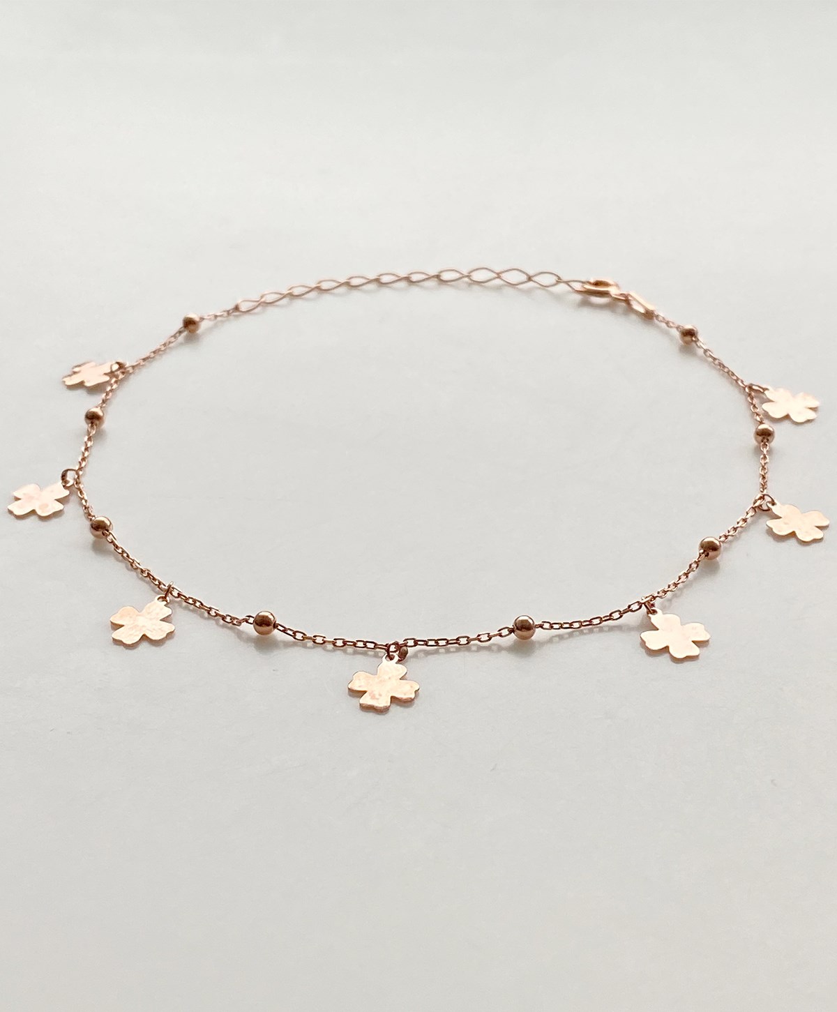 Yonca Top Detaylı Gümüş Halhal