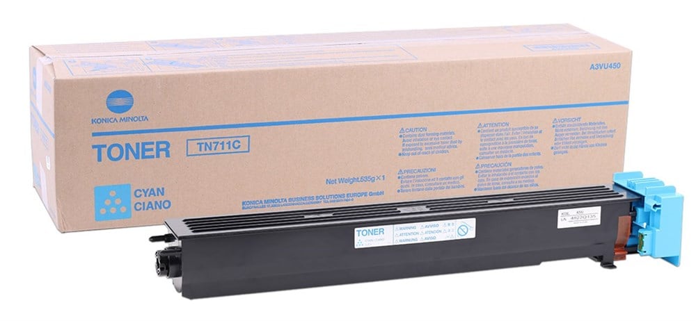 Konica Minolta TN-711 Orjinal Mavi Toner Bizhub C654-C754 (A3VU450)