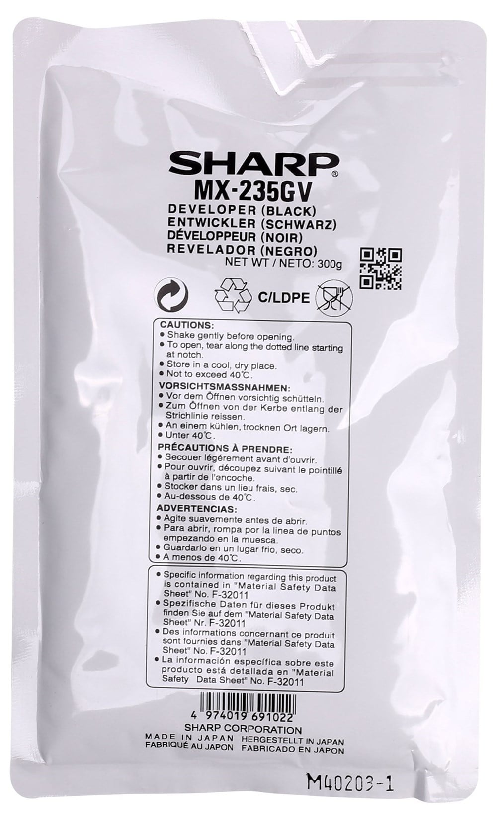 Sharp MX-235GV Orjinal Developer AR-5618/5620/5623 MX-M182/M202/M232