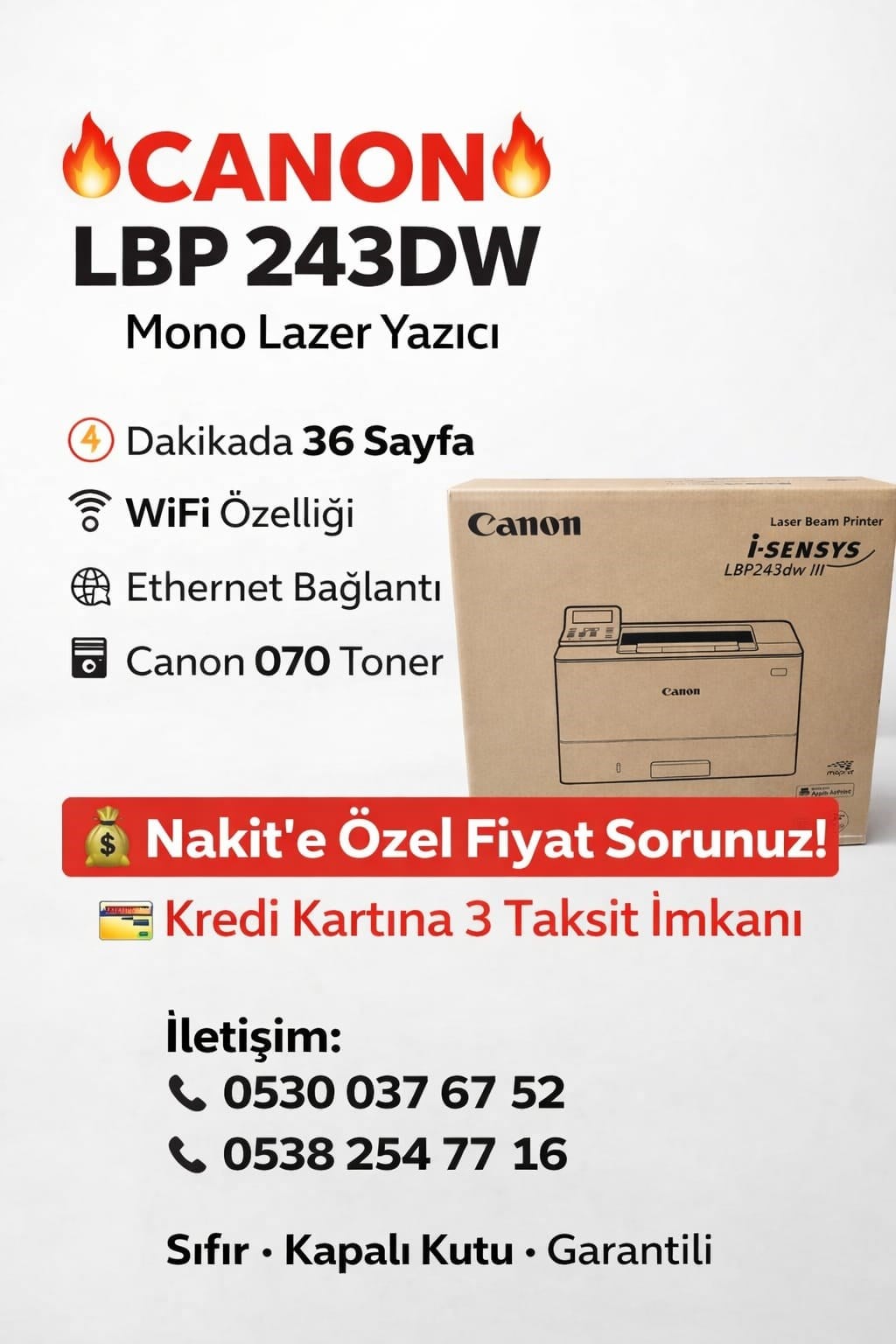 CANON LBP 243 DW MONO WİFİ LAZER YAZICI