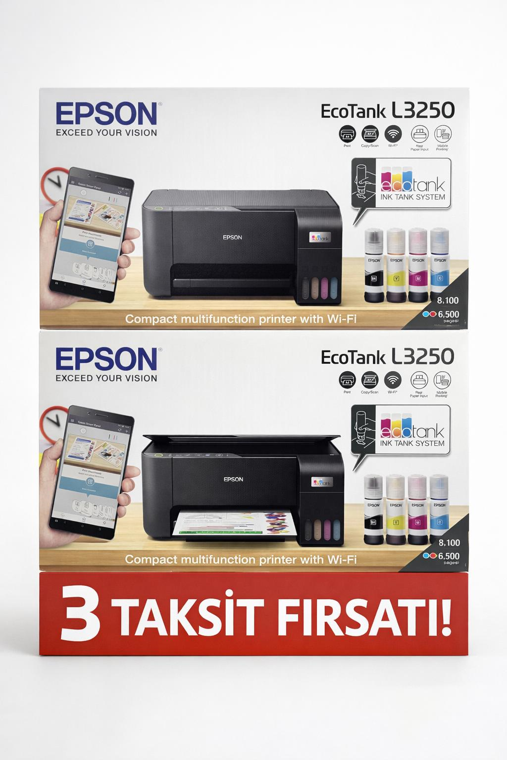EPSON ECOTANK L3250 A4 MÜREKKEP TANKLI KABLOSUZ MFP YAZICI ETH DUBLEKS C11CJ6740