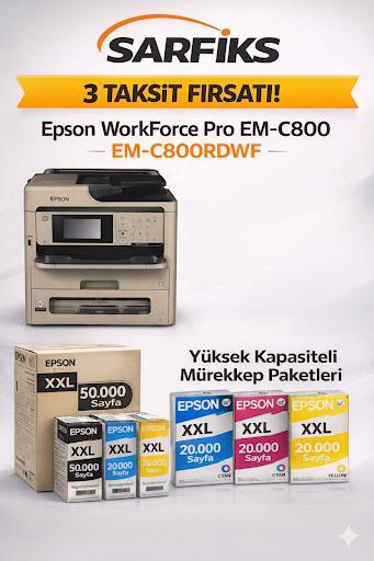 EPSON WORKFORCE PRO EM-C 800 RDWTF WİFİ TARAYACI FOTOKOPİ FAKS RENKLİ  YAZICI