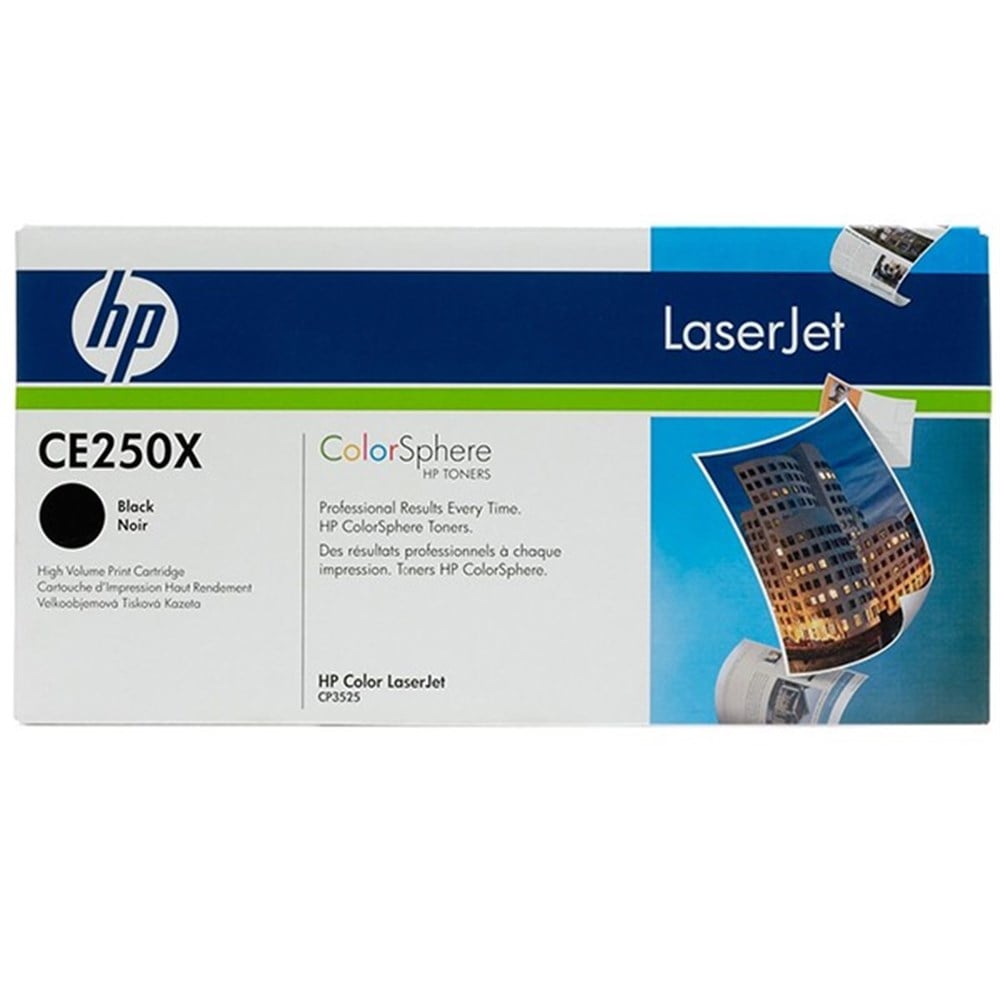 HP CE250X (504X) Orjinal Siyah Toner (3525-3530) (10,5k) (Defolu Kutu)