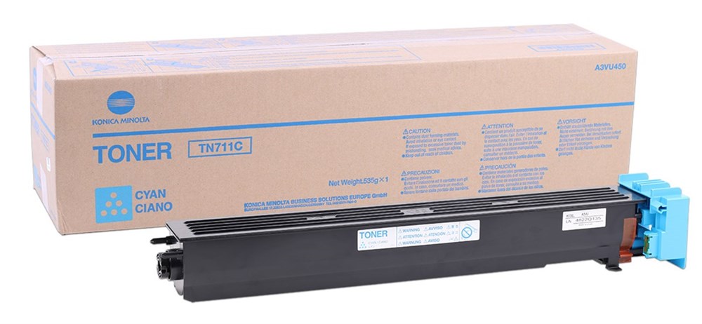 Konica Minolta TN-711 Orjinal Mavi Toner Bizhub C654-C754 (A3VU450)