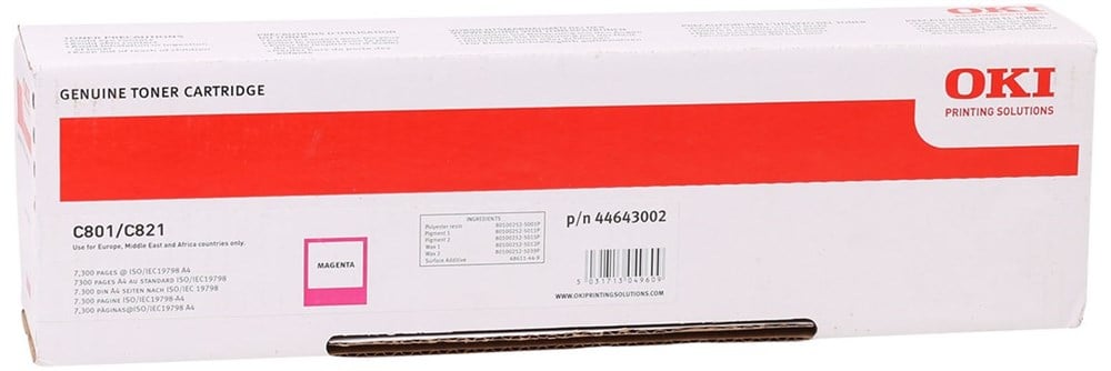 Oki Toner C801-C821 (44643006) Kırmızı 7,3K