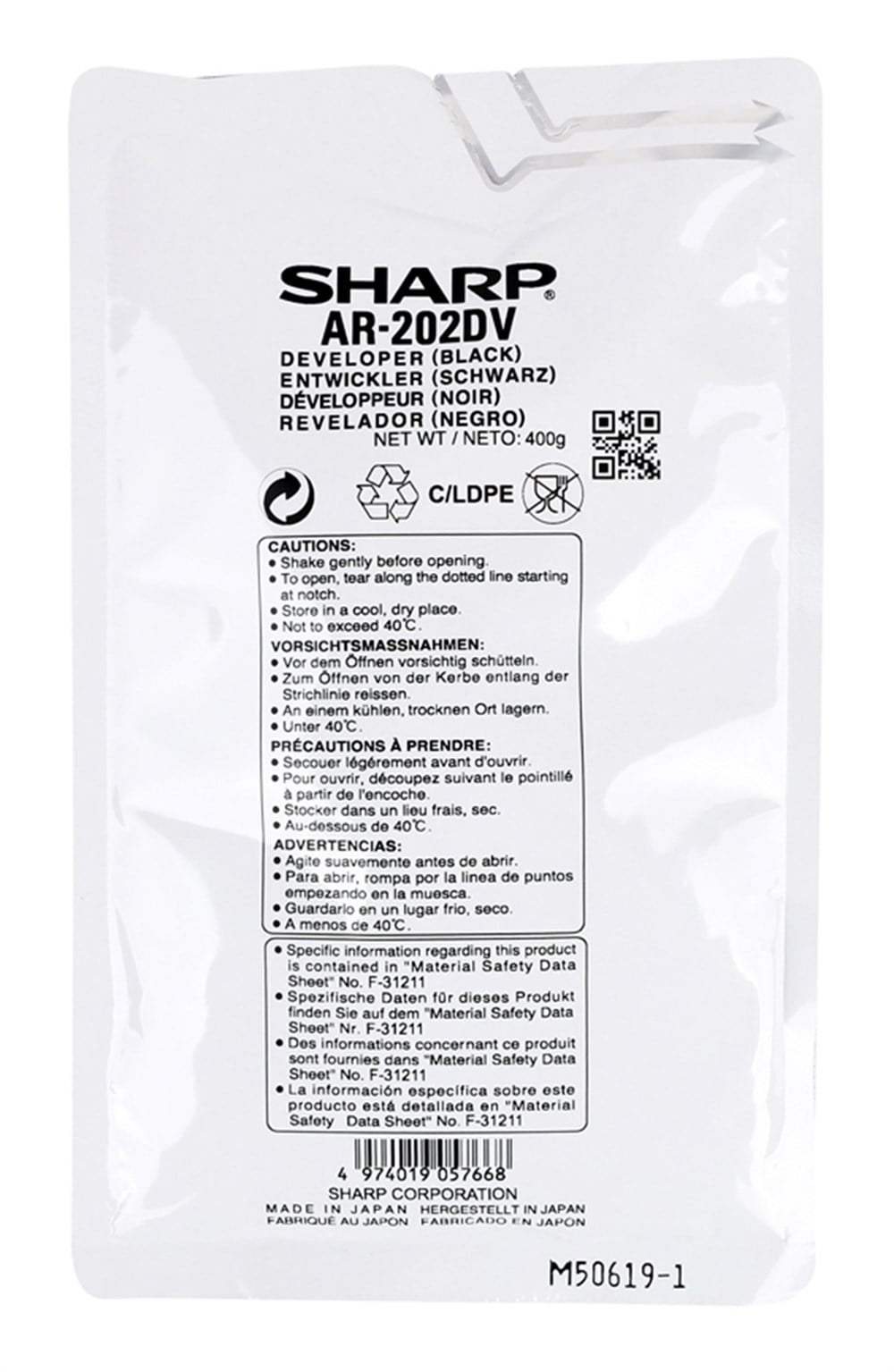 Sharp AR-202DV Orjinal Developer AR-M160-161-162-163-200-205-5015-5016-5316