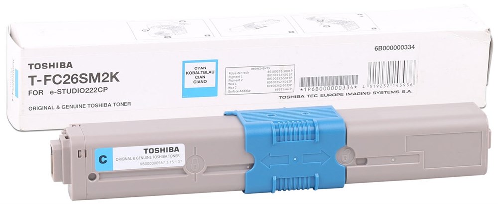 Toshiba T-FC26EC Orjinal Mavi Toner E-Studio 262CP-222CS-223CS-263CS-264CS(2K)