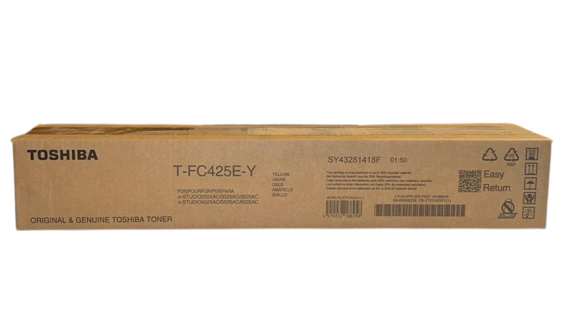 Toshiba T-FC425E-Y Orijinal Sarı Toner E-Studio 2020AC 2520 2525 3025 4525AC
