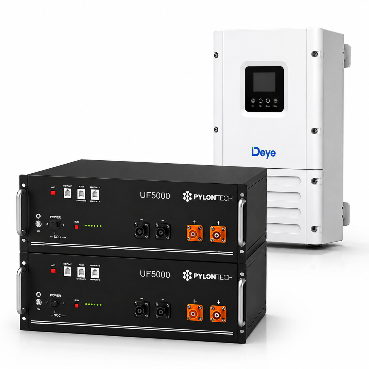 Deye 6 kW off-grid inverter ve 2 adet Pylontech UF5000 ile 10 kWh LiFePO4 enerji paketi