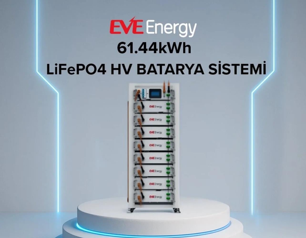 EVE 61.44kWh LiFePO4 HV yüksek voltaj lityum batarya sistemi – endüstriyel enerji depolama çözümü