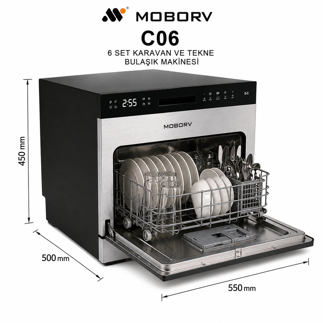 MOBORV C06 6 set karavan ve tekne bulaşık makinesi