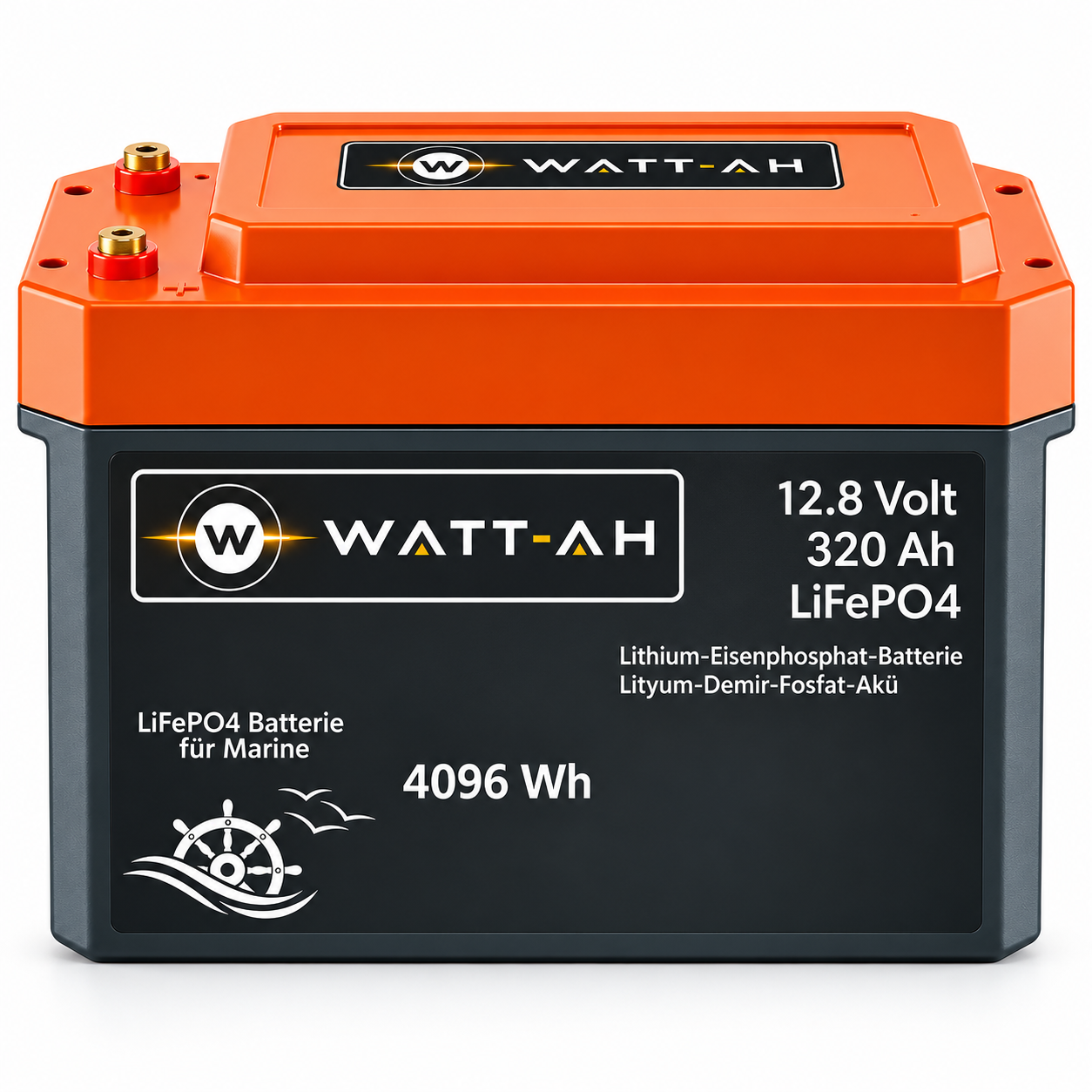 WATT-AH 12.8V 320Ah LiFePO4 Marine Lityum Akü