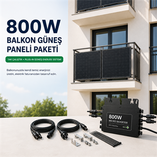800W balkon güneş paneli paketi, 4 adet 200W güneş paneli ve 800W mikro inverter ile tak çalıştır plug-in güneş enerjisi sistemi