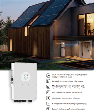 Deye 10kW 10.000 watt hibrit Hybrid Trifaz inverter Yüksek Voltaj