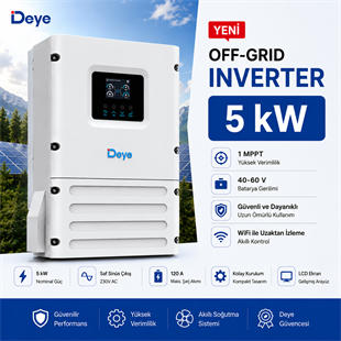 Deye SUN-5K-OG02LP1-EU-AM1 5 kW off-grid inverter ürün genel bakışı