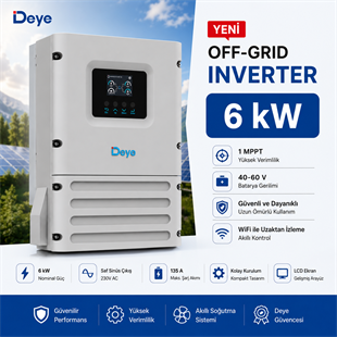 Deye SUN-6K-OG02LP1-EU-AM1 6 kW Off-Grid İnverter