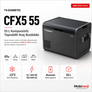 Dometic CFX5 55 55 litre kompresörlü taşınabilir araç buzdolabı ön görünümü