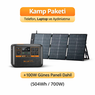100W güneş paneli dahil kamp enerji paketi, 504Wh 700W taşınabilir güç istasyonu ile telefon, laptop ve aydınlatma için ideal çözüm
