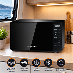 MOBORV B20 20 L ankastre mikrodalga fırın karavan ve tekne mutfağı kullanımı