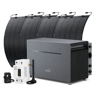 TSUN TSOL-MSU4000Lite 4kWh bataryalı balkon güneş enerjisi sistemi 1240W esnek güneş paneli ve PEEM-S100 Smart Meter paketi