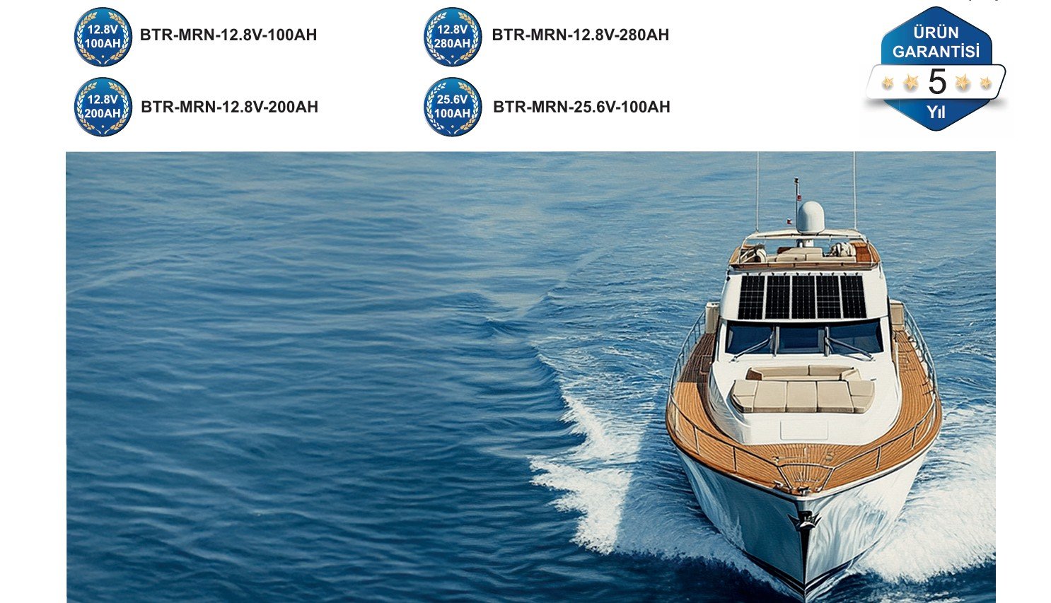 TommaTech ABS kasa 12.8V 100Ah marin batarya – uzun ömürlü enerji